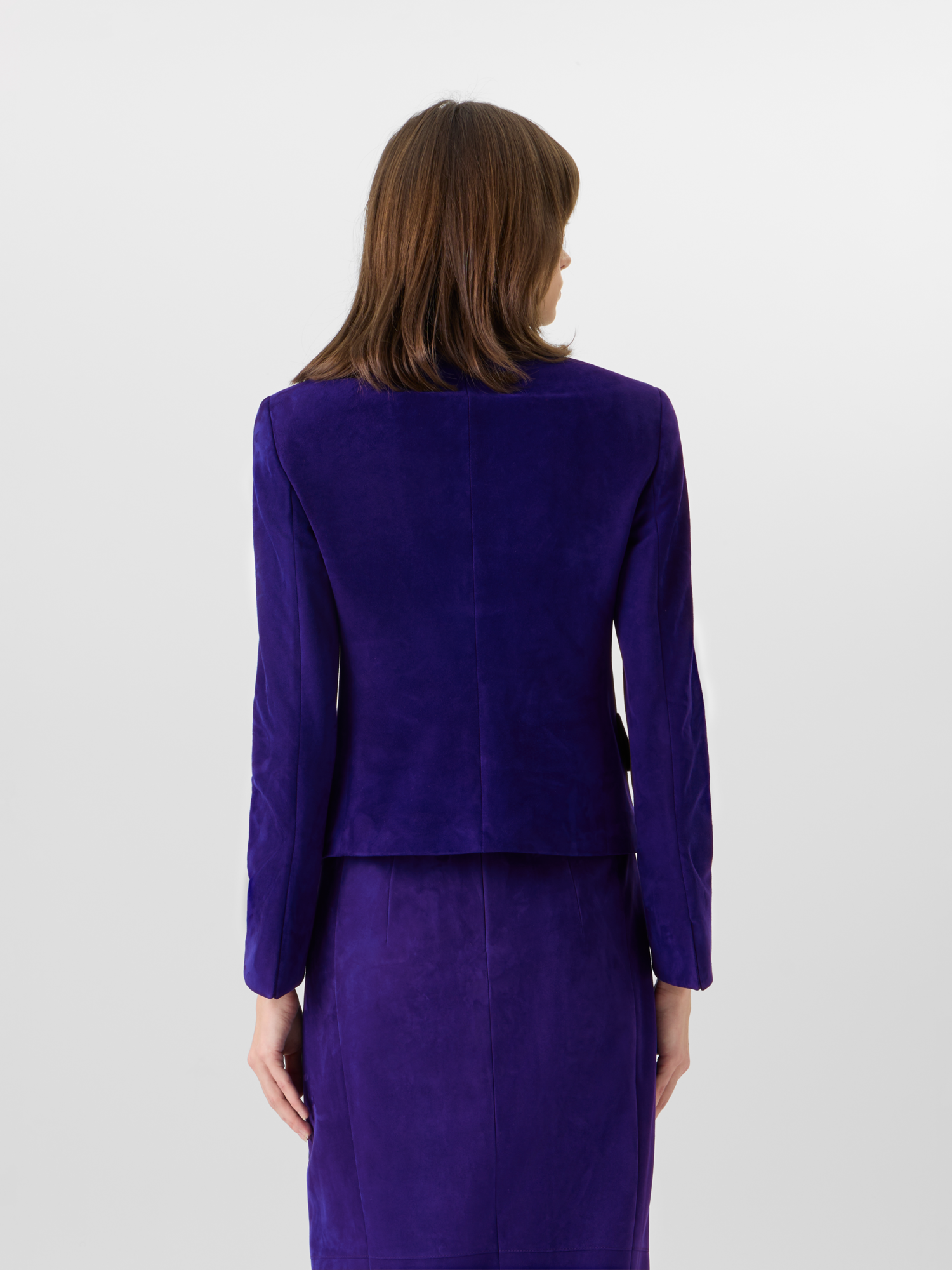 Designer Deva Kurzjacke aus Wildleder - Violett 