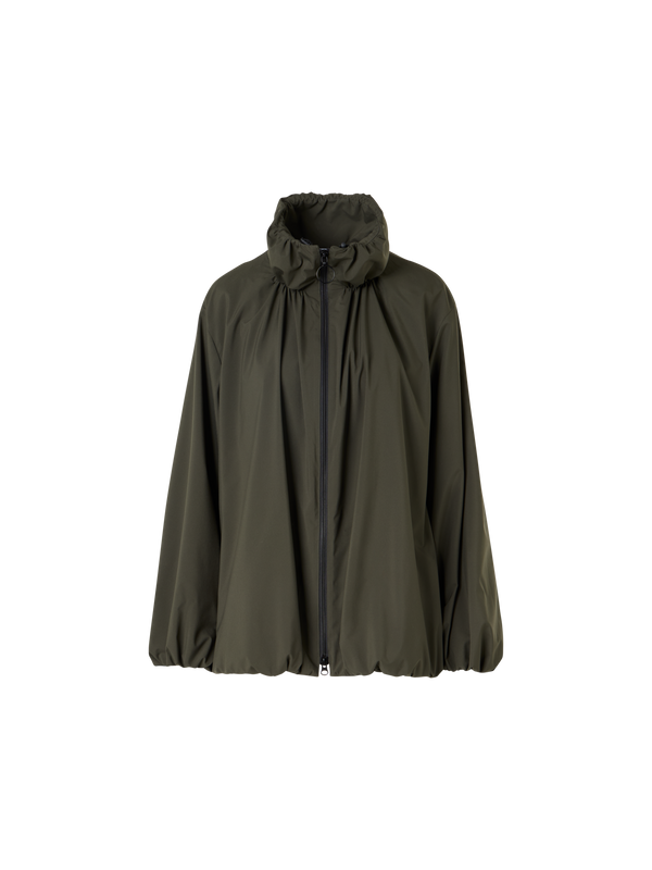 Designer Kurzparka aus wasserabweisendem Parachute-Taft - Grün