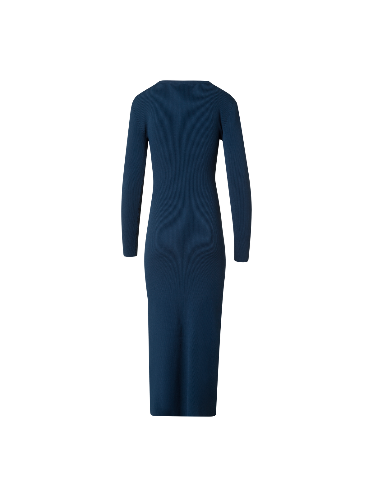 Designer Schlauchkleid aus Rippstrick-Stretch - Dunkelblau - Blau