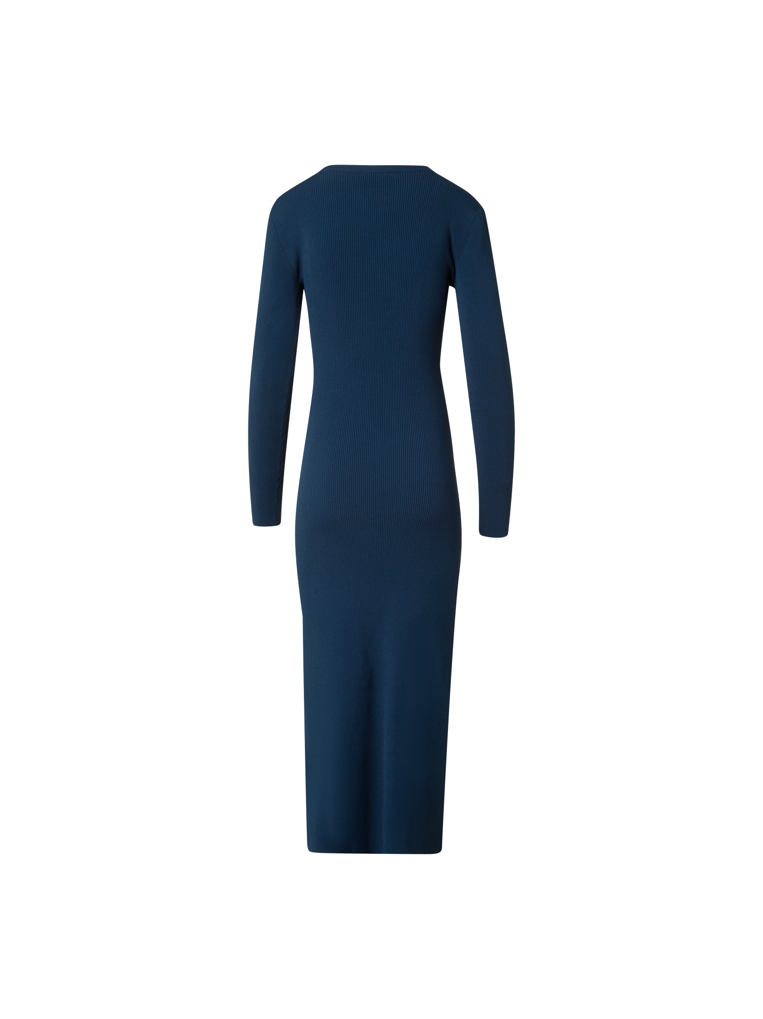 Designer Schlauchkleid aus Rippstrick-Stretch - Dunkelblau - Blau