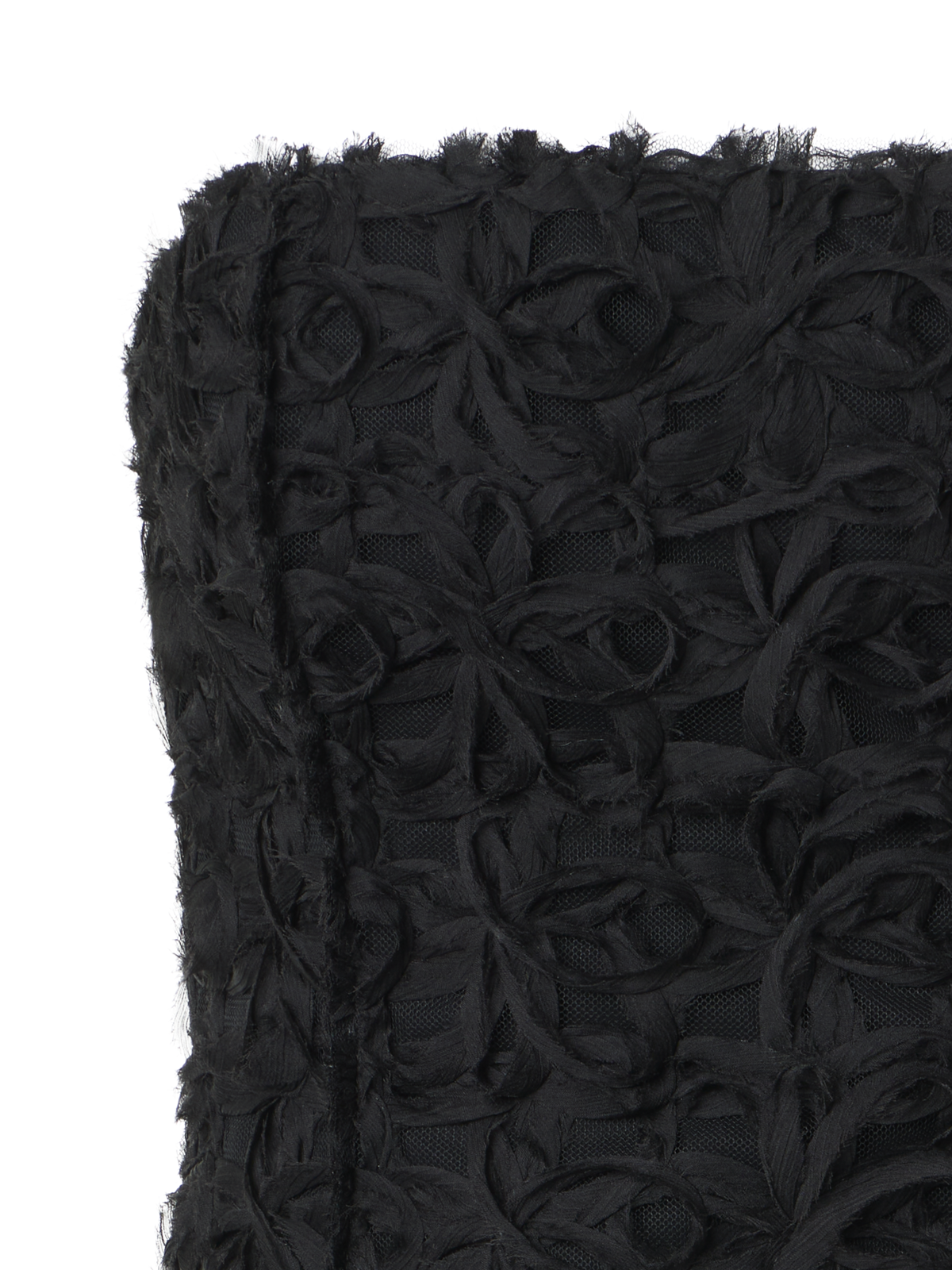 Designer Bustier-Top mit 3D-Scribble-Stickerei - Schwarz