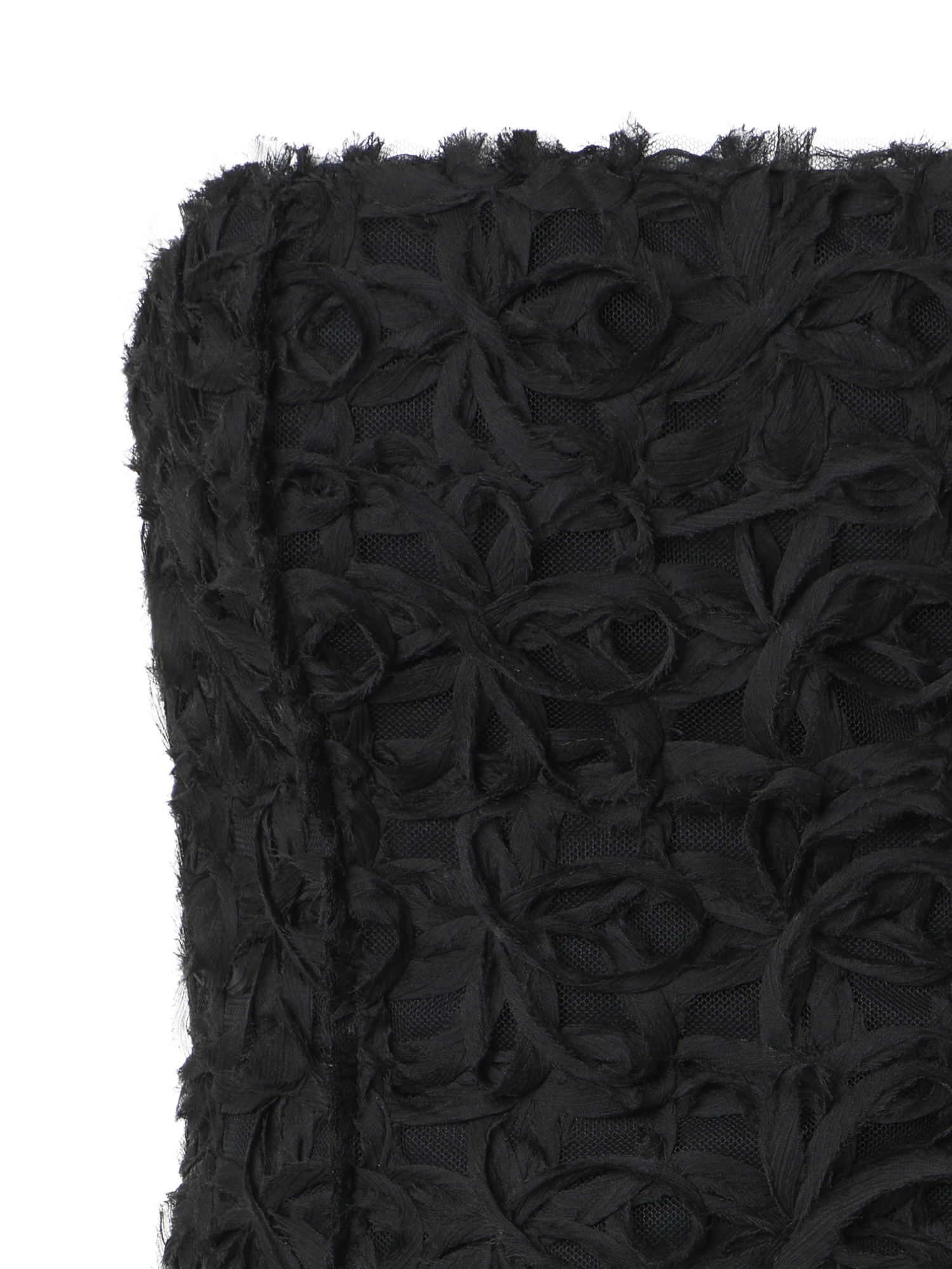 Designer Bustier-Top mit 3D-Scribble-Stickerei - Schwarz