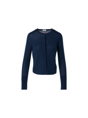 Designer Leichter Strick-Cardigan aus Merinowolle - Dunkelblau - Blau