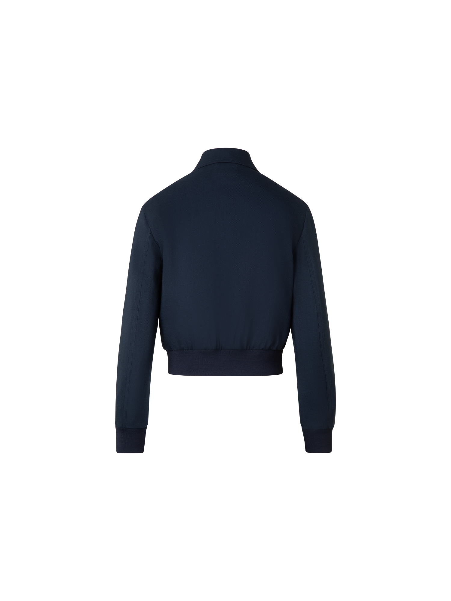 Designer Kurze Bomberjacke aus Cool Wool - Dunkelblau - Blau