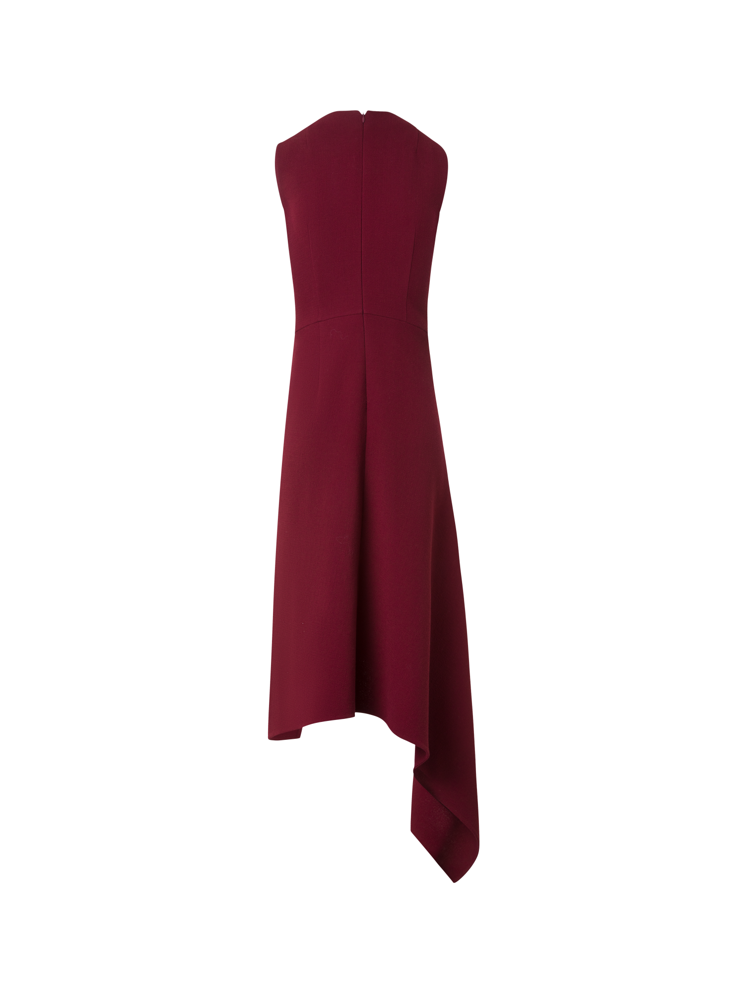 Designer Asymmetrisches Kleid aus Woll-Doubleface - Rot