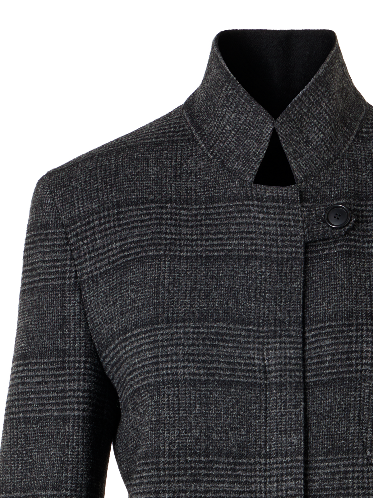 Designer Cardigan-Jacke aus Woll-Double-Face mit Glencheck - Grau - Bunt - Schwarz