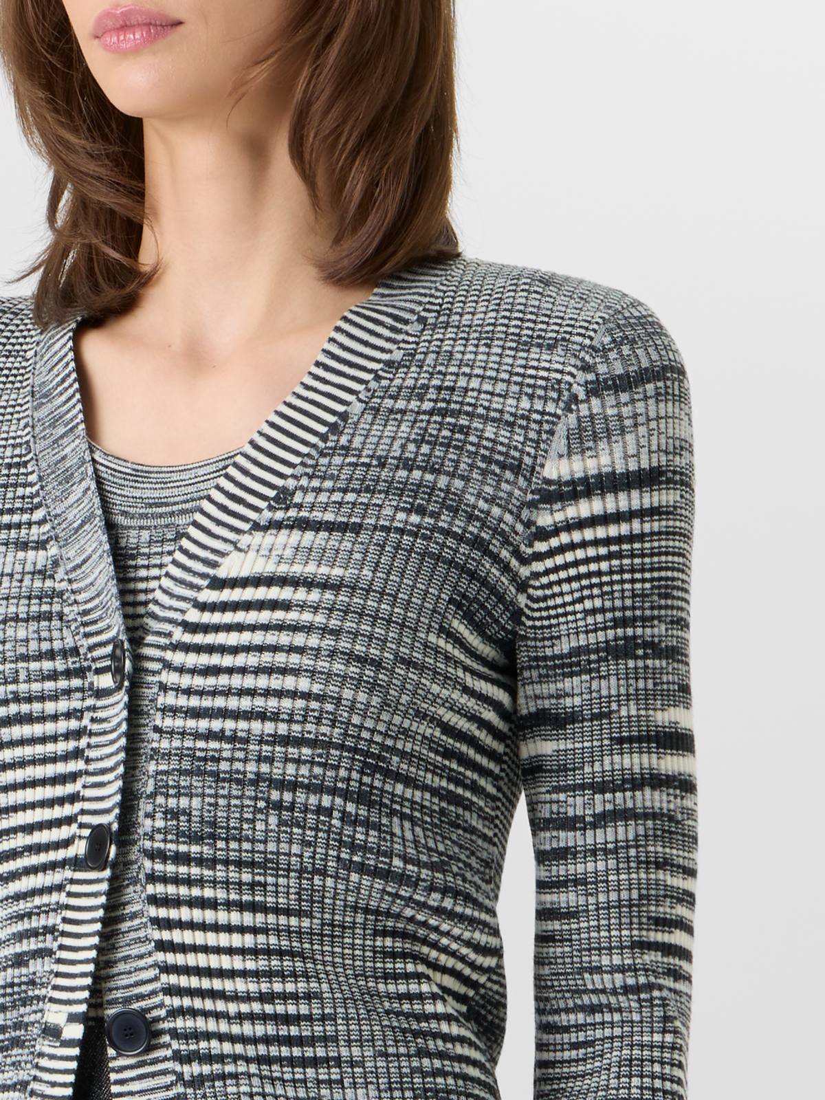 Designer Langärmelige Strickjacke aus Merinowolle - Grau #editorial