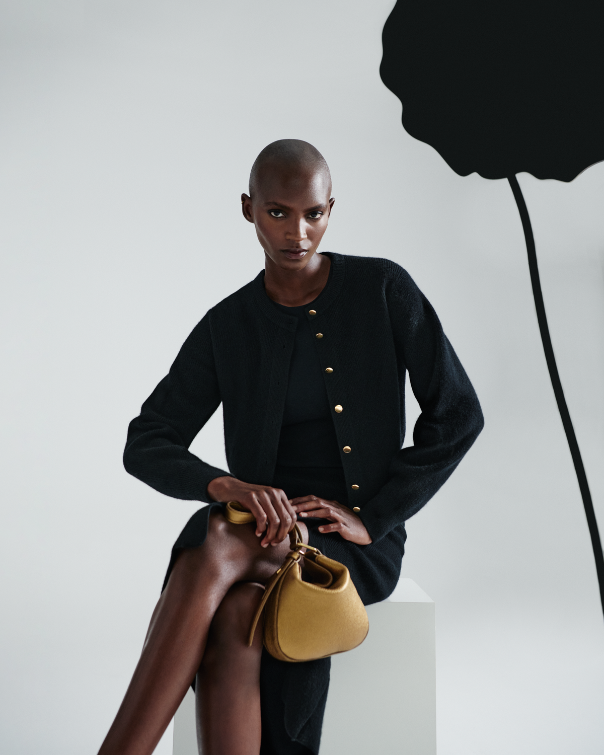 Designer Gerippte Kaschmir-Strickjacke - Schwarz #editorial