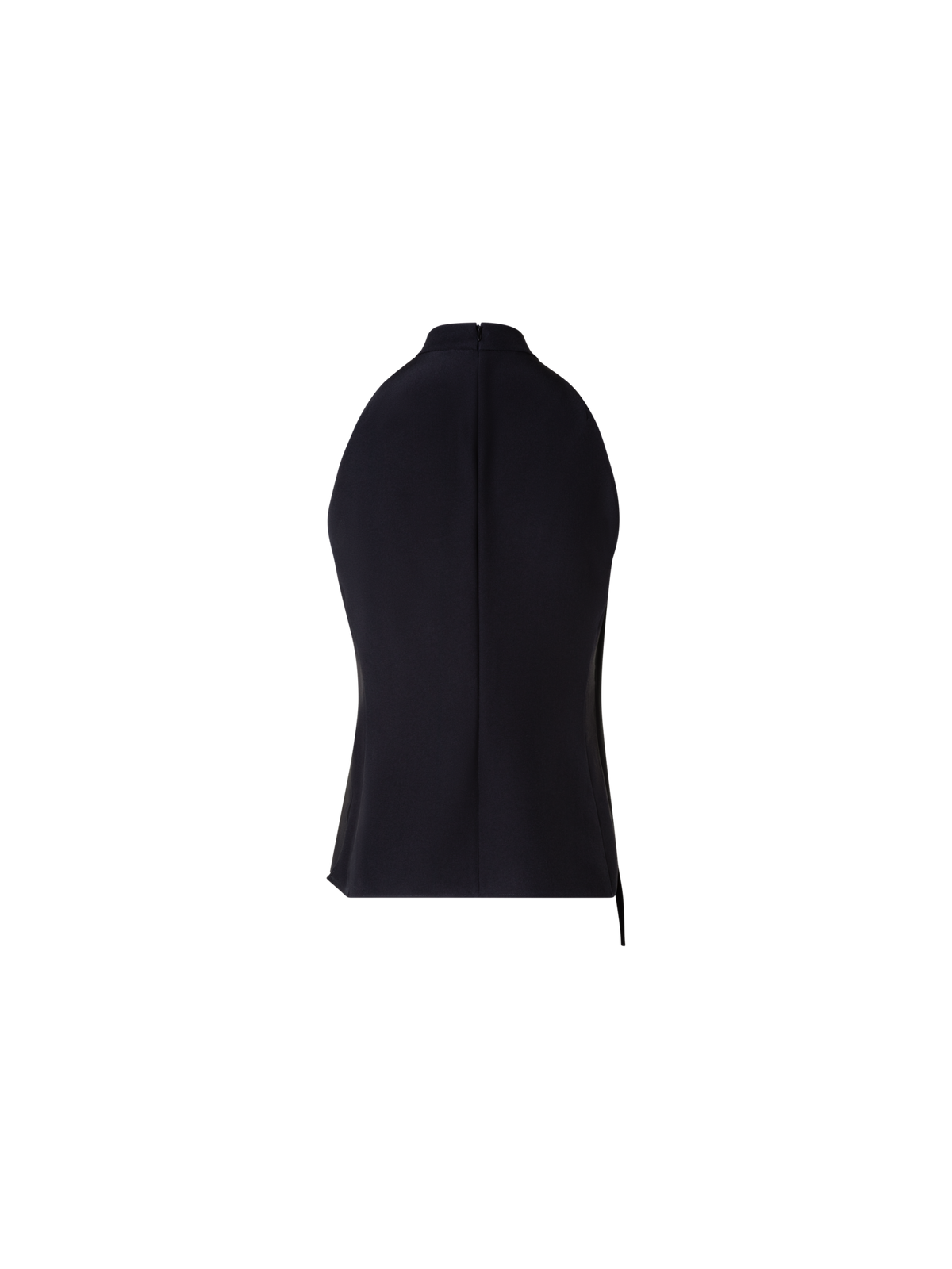 Designer Ärmellose Seidenbluse mit asymmetrischem Detail - Schwarz