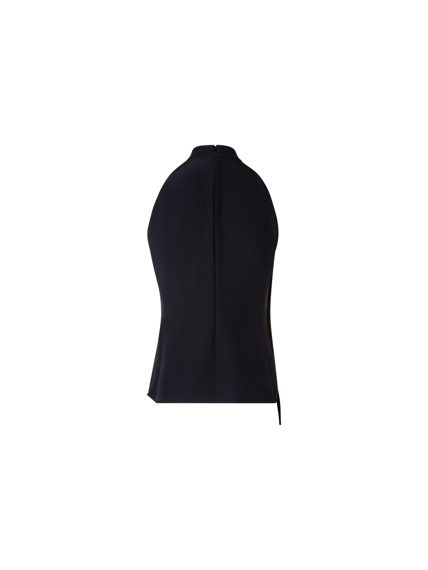 Designer Ärmellose Seidenbluse mit asymmetrischem Detail - Schwarz