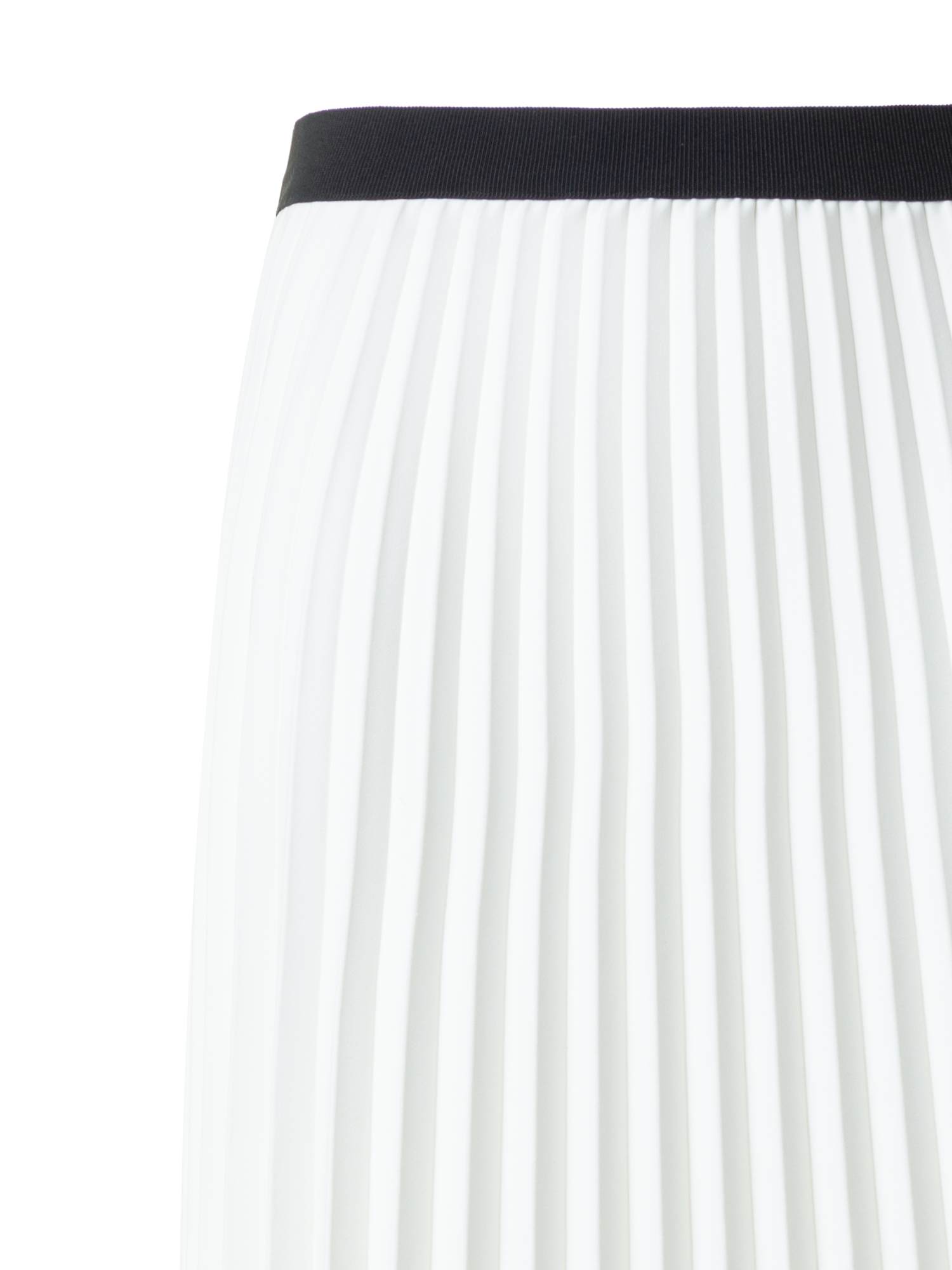 Designer Plissee Midirock - Ecru - Weiss