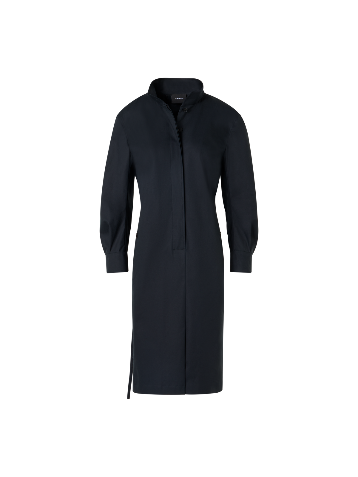Designer Hemdblusenkleid aus Baumwoll-Gabardine - Schwarz