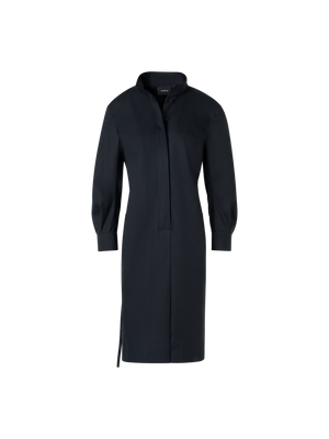 Designer Hemdblusenkleid aus Baumwoll-Gabardine - Schwarz