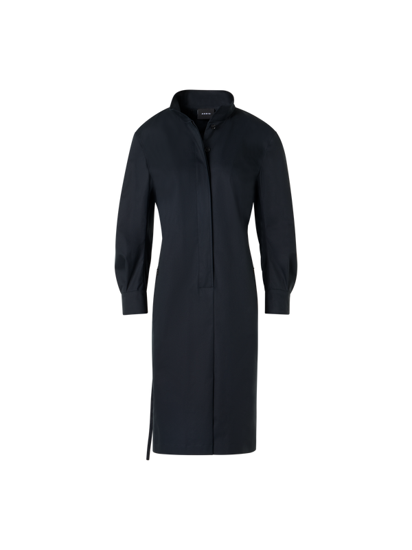 Designer Hemdblusenkleid aus Baumwoll-Gabardine - Schwarz