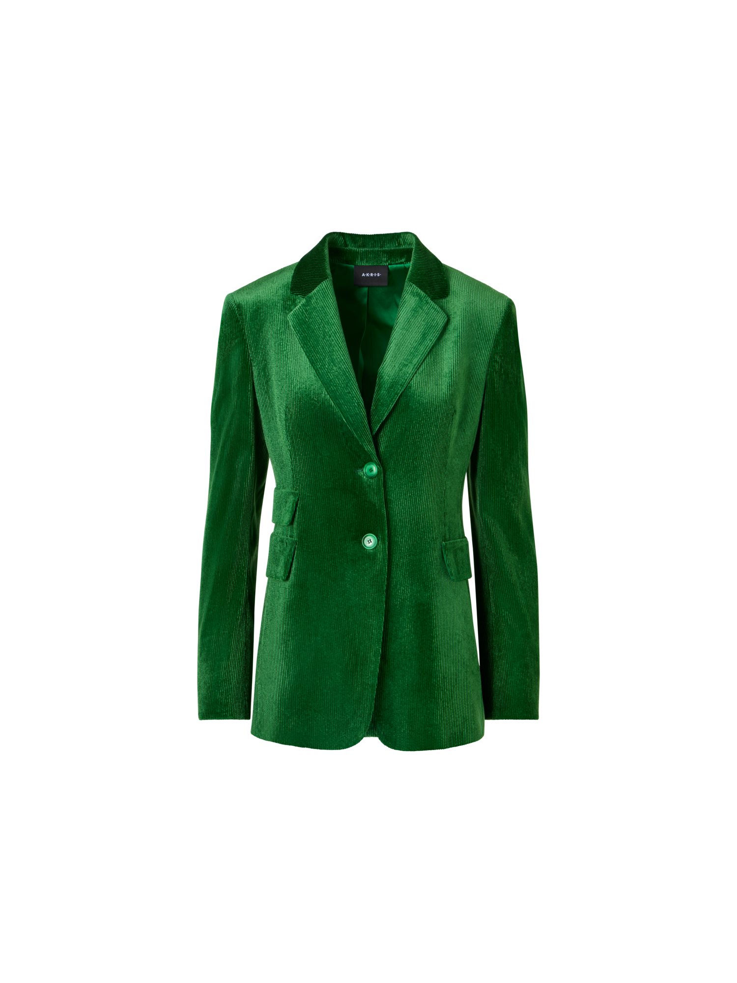 Designer Jacke aus fliessendem Cord - Grün