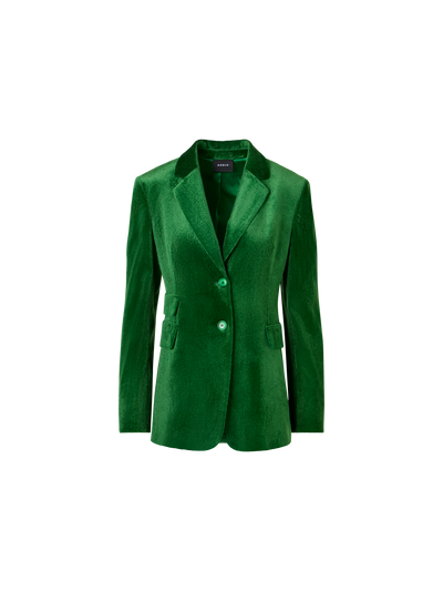 Designer Jacke aus fliessendem Cord - Grün