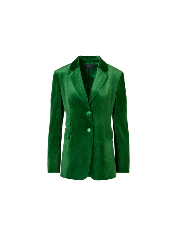 Designer Jacke aus fliessendem Cord - Grün