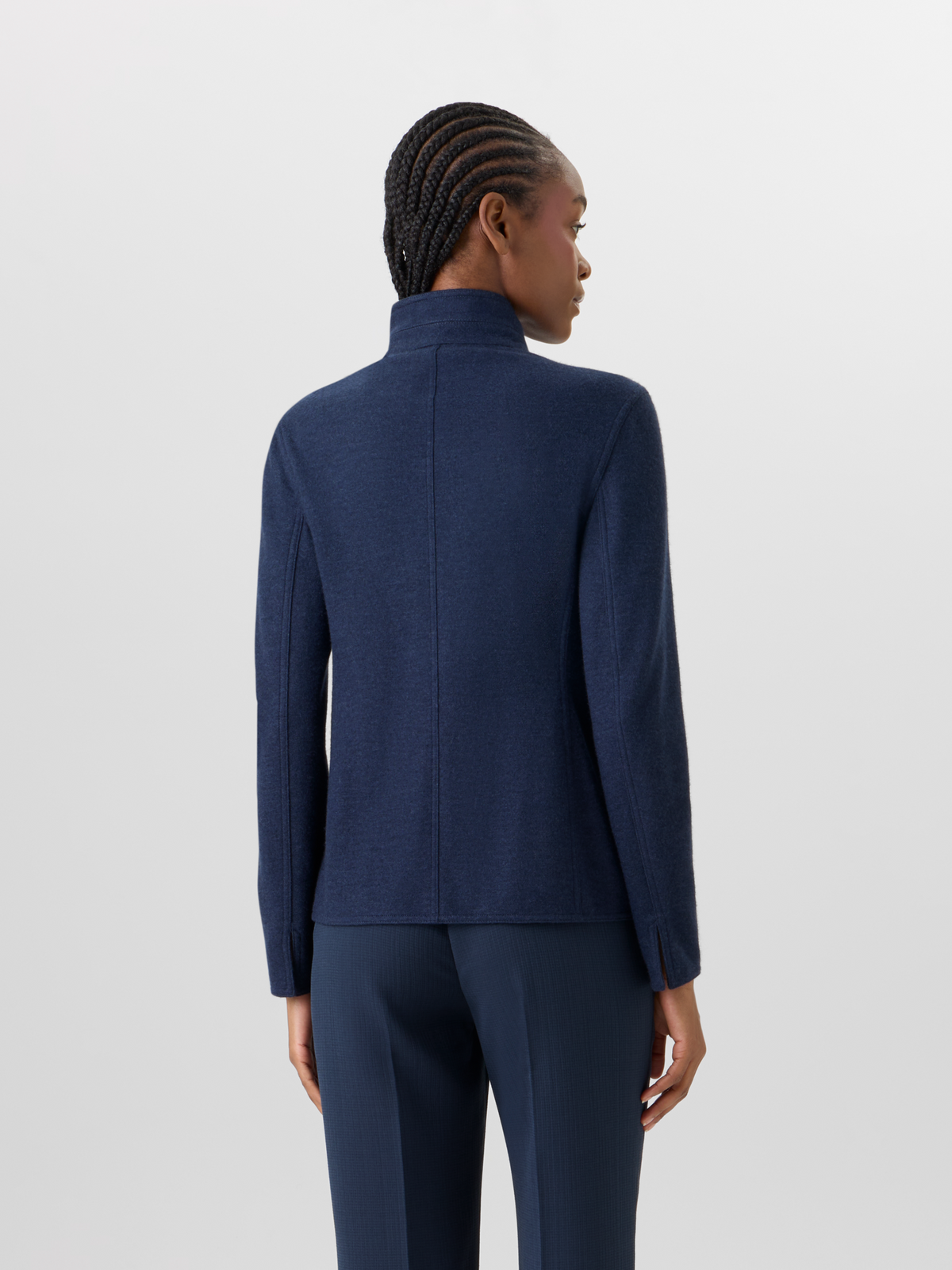 Designer Lima Kurzjacke aus Kaschmirjersey - Blau 