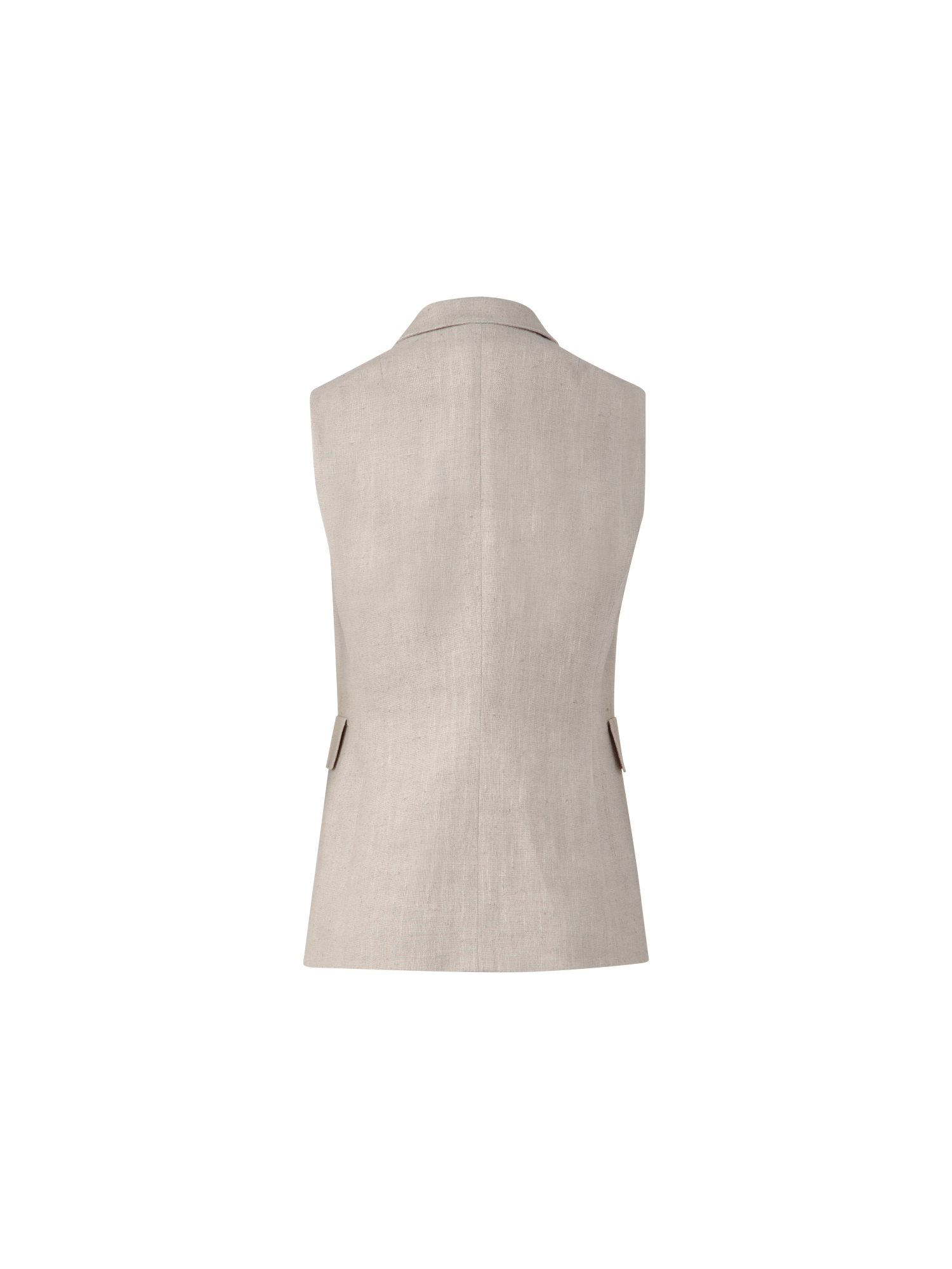 Designer Zweireihige Weste aus Leinen - Beige