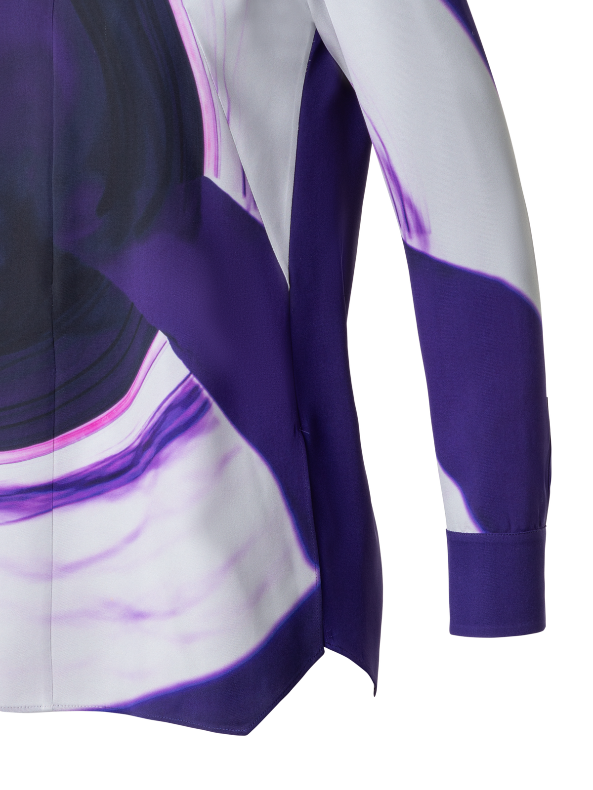 Designer Tunikabluse aus Seide mit Purple Loop Druck - Violett - Bunt