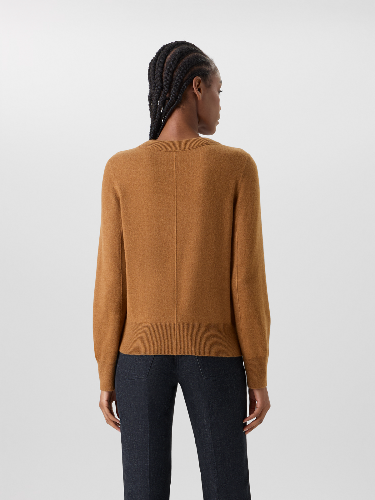 Designer Kaschmirpullover mit Mittelnaht - Braun 
