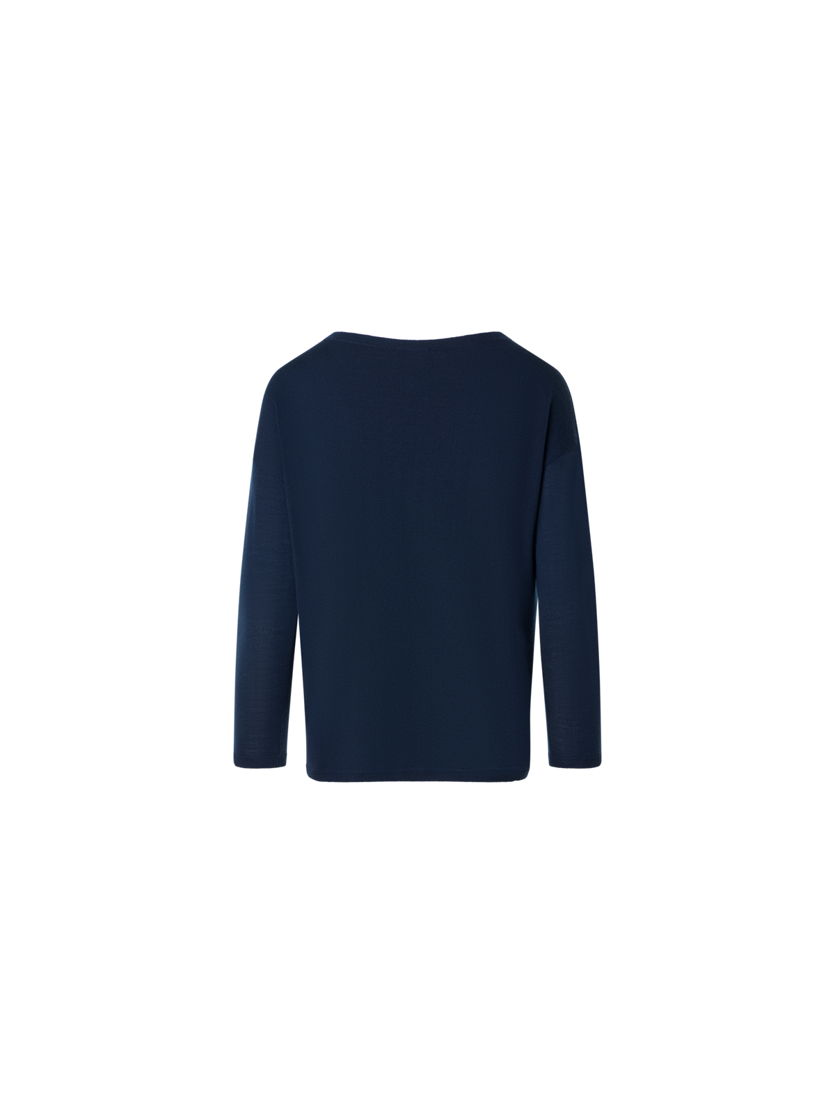 Designer Feiner Merinowolle-Signature-Strickpullover - Dunkelblau - Blau