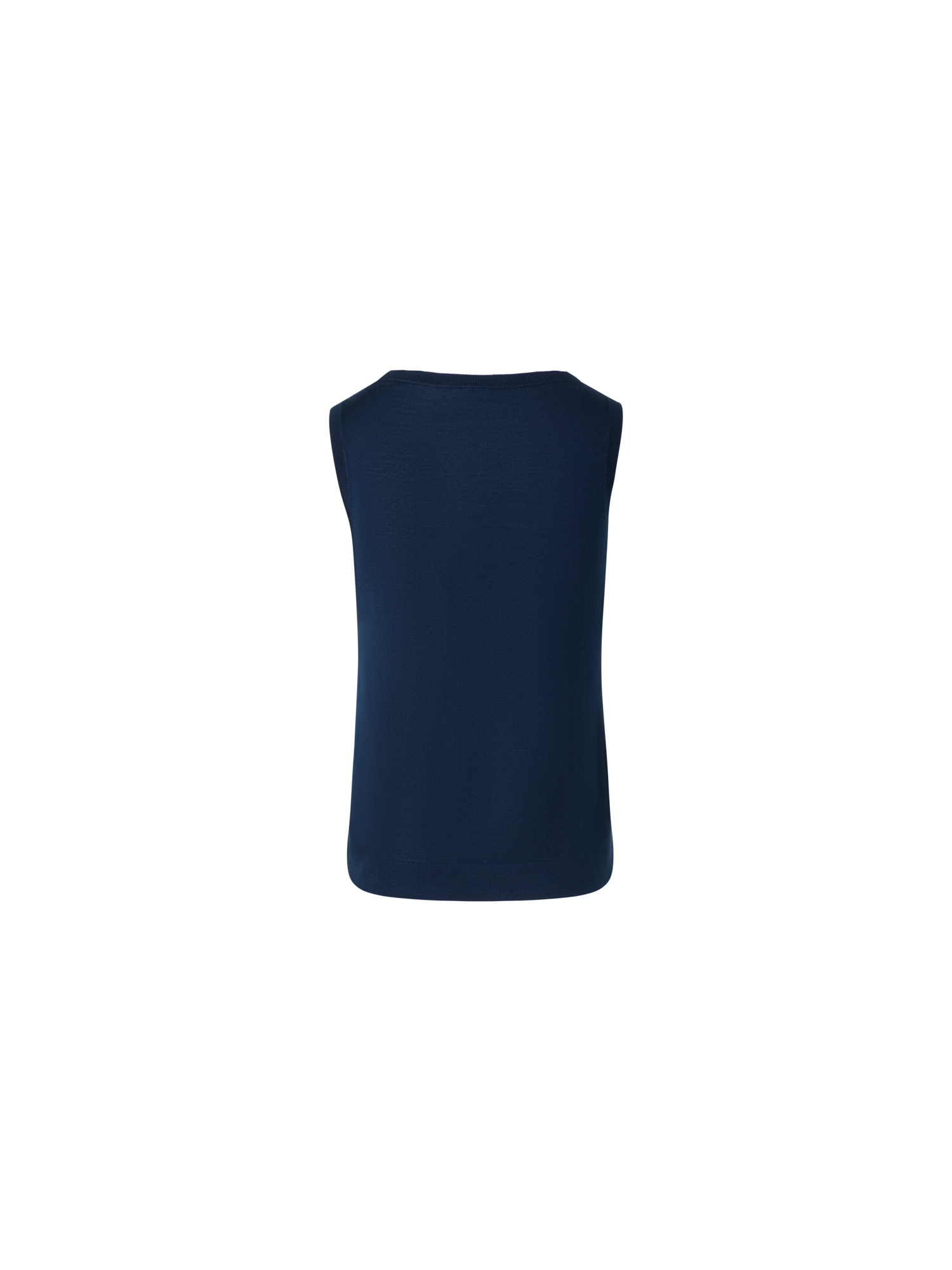 Designer Leichtes Merinowolle-Strick-Top mit U-Boot-Ausschnitt - Dunkelblau - Blau