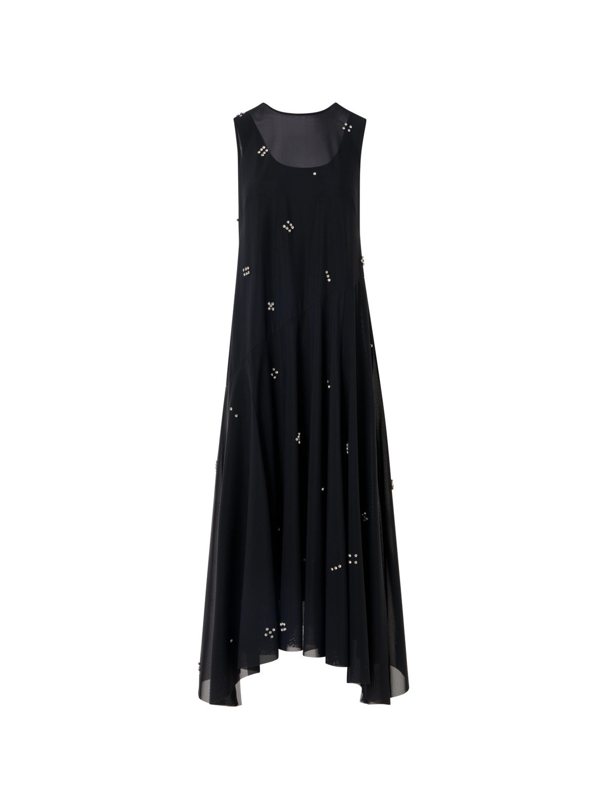 Designer Midikleid aus Tüll mit Diamond Dice Verzierung - Schwarz