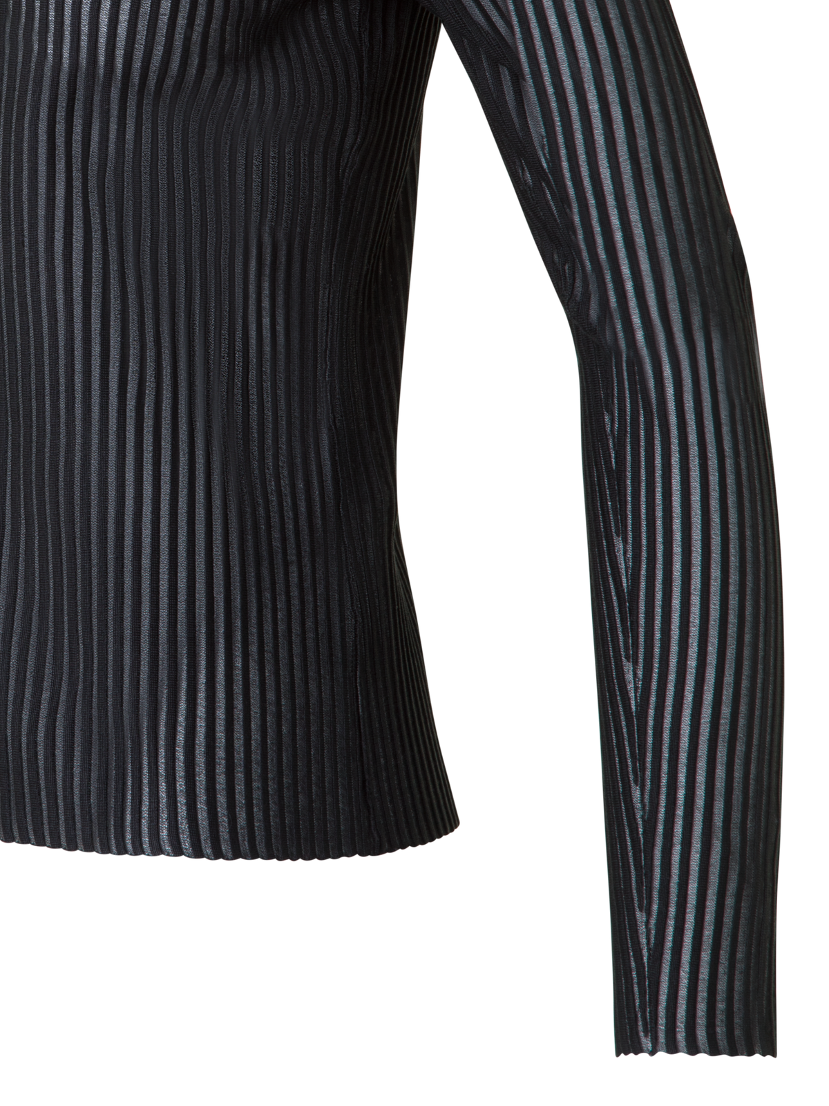 Designer Halbtransparenter Cardigan aus Seiden-Baumwolle - Schwarz