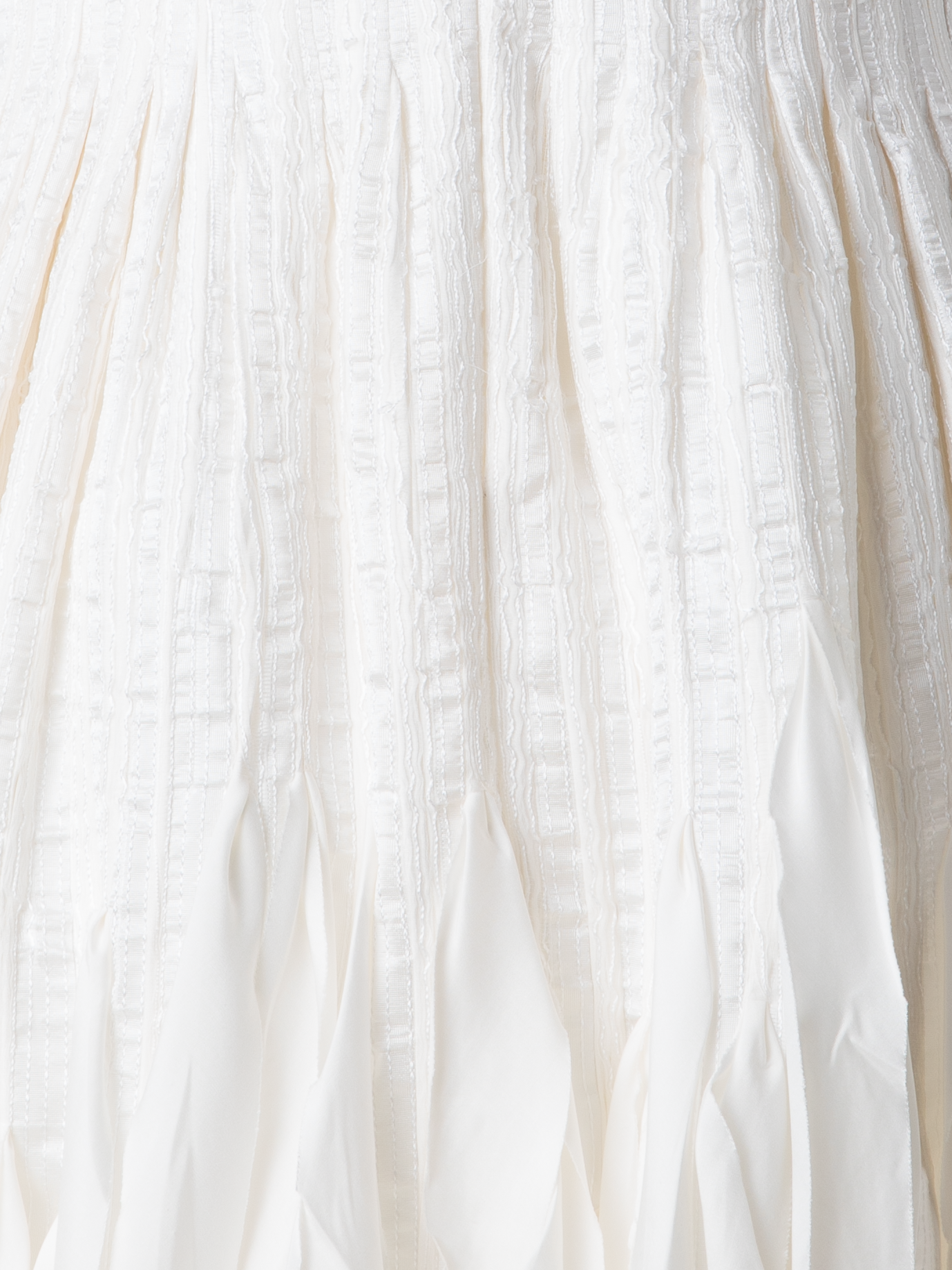 Designer Kurzes Seidenkleid mit Schleifen-Rock - Ecru - Weiss