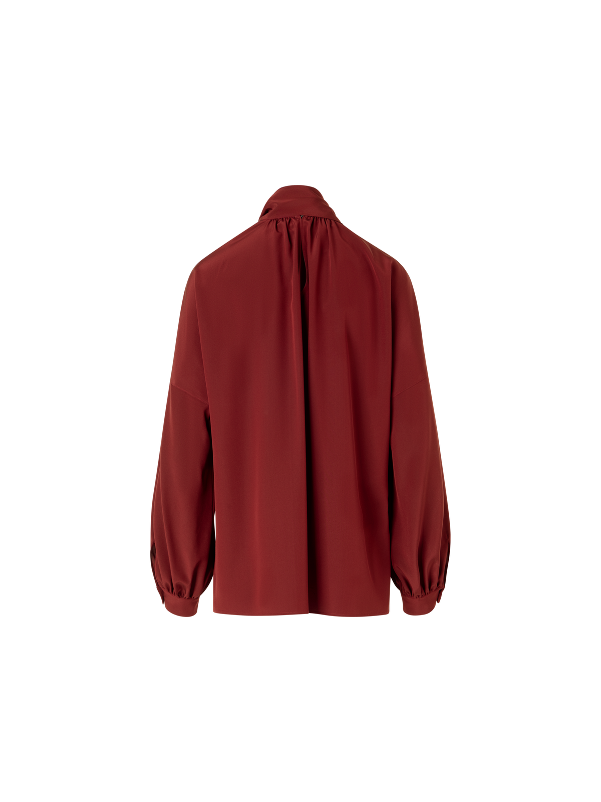 Designer Langärmelige Bluse aus Seiden-Crêpe-de-Chine - Rot
