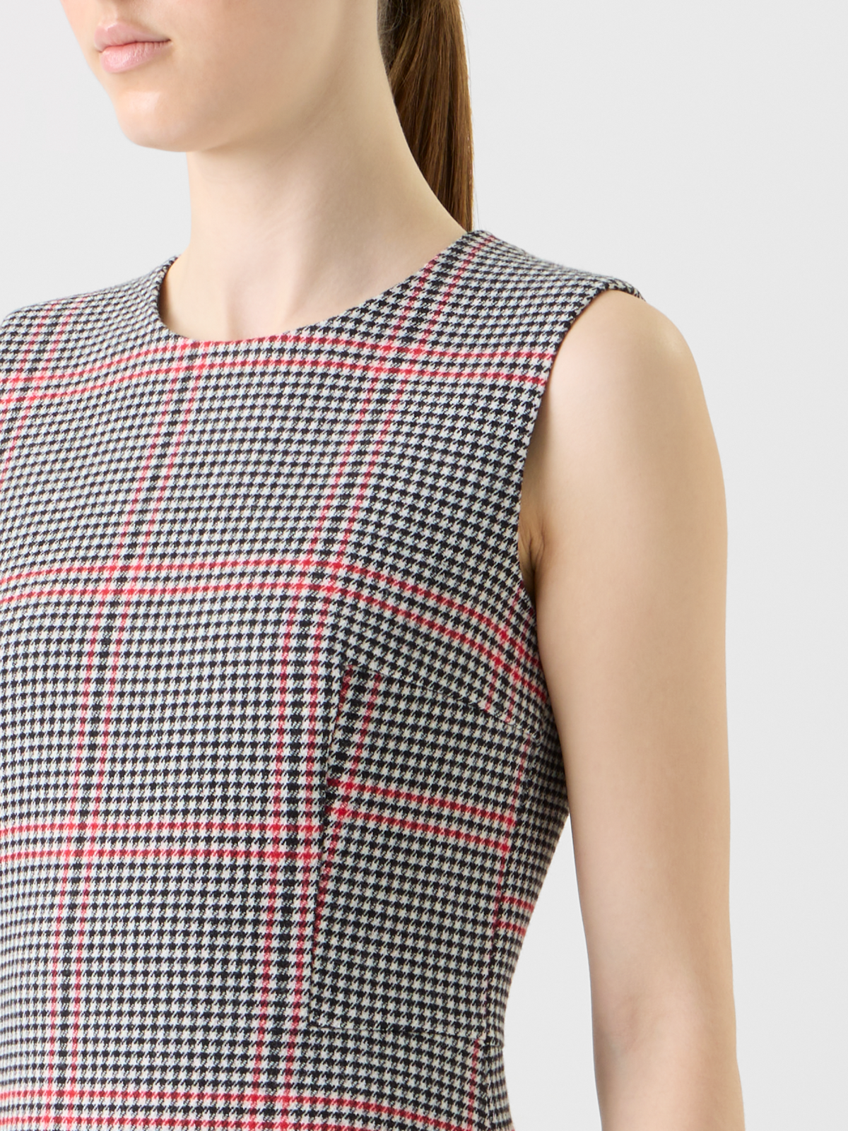 Designer Asymmetrisches Glencheck Midi Kleid - Schwarz - Bunt #editorial