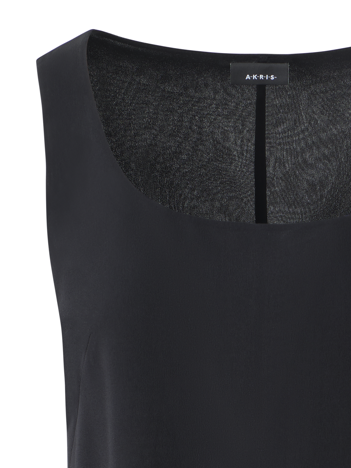 Designer Ärmellose Seidenbluse - Schwarz