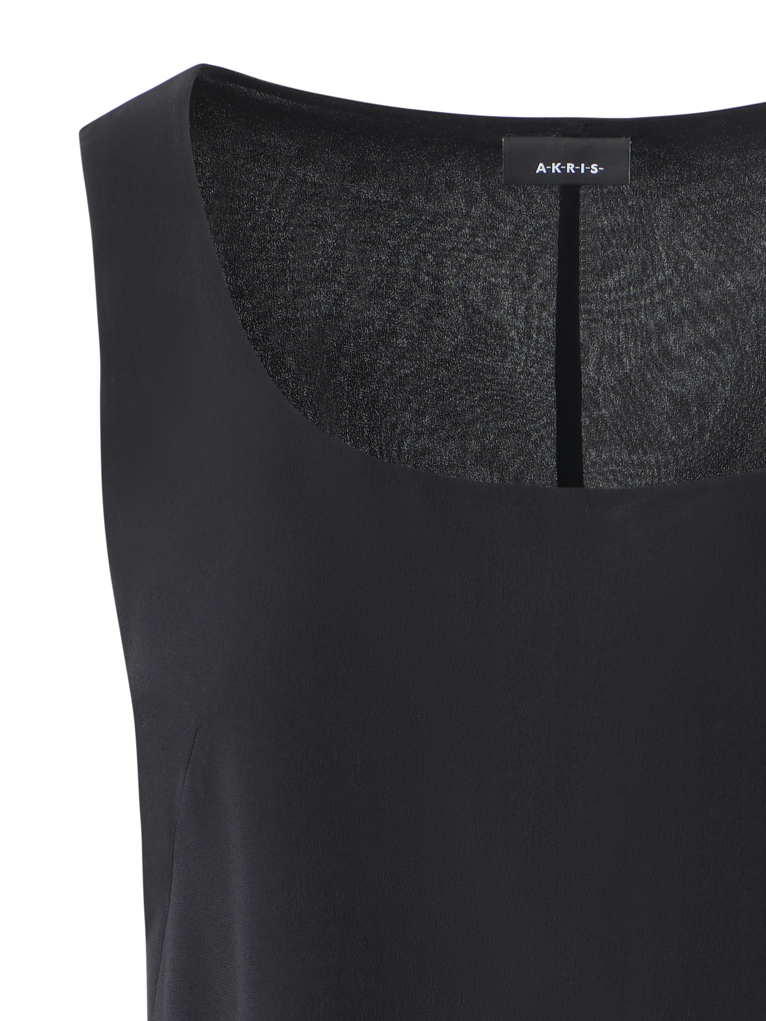 Designer Ärmellose Seidenbluse - Schwarz