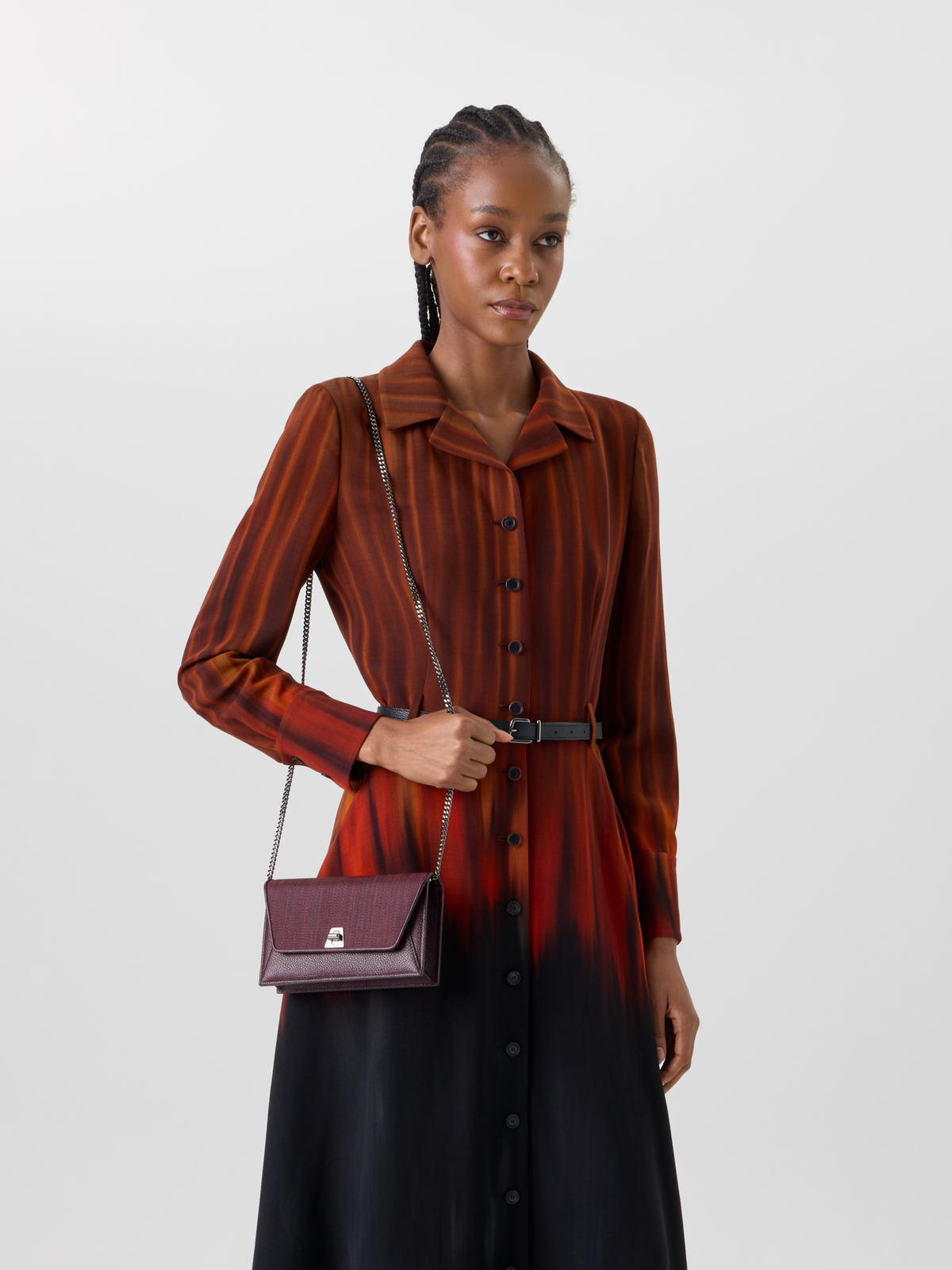 Designer Anouk Envelope Clutch mit Rosshaar-Überschlag - Weinrot 