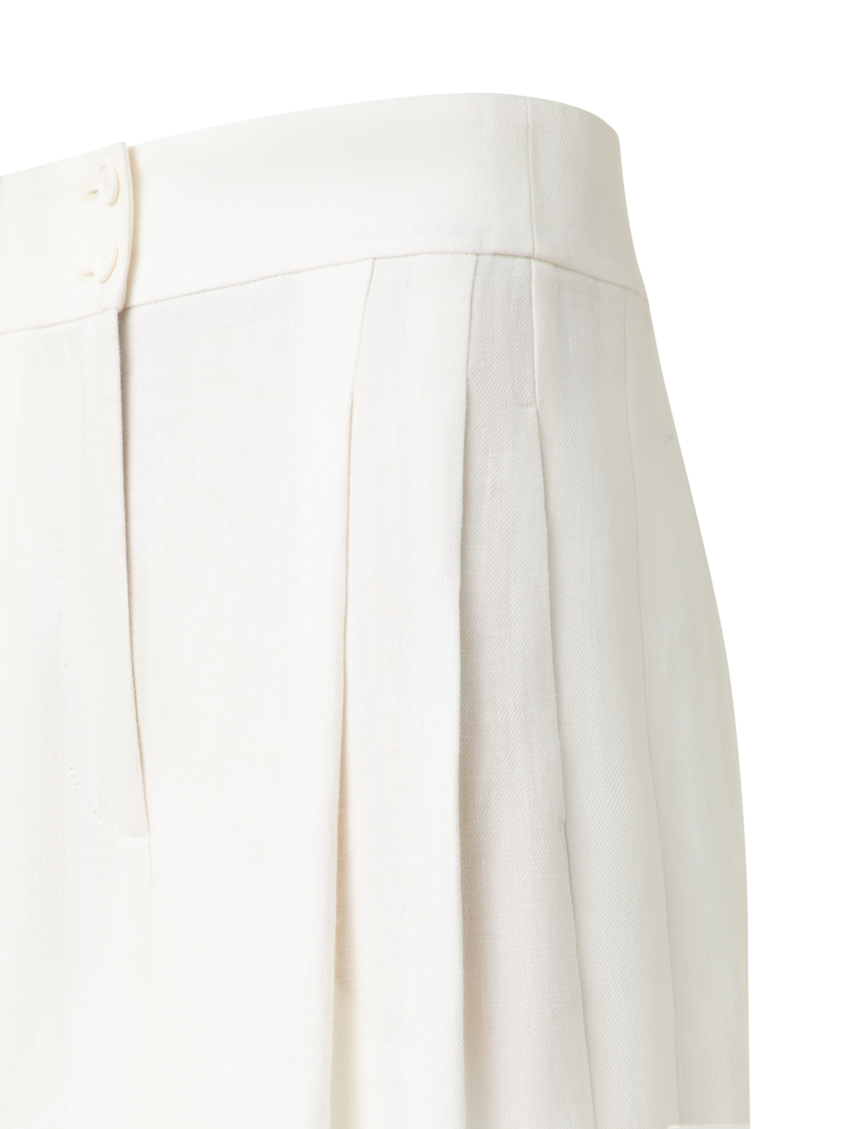 Designer Extra Weite Palazzo-Hose aus Leinen - Ecru - Weiss