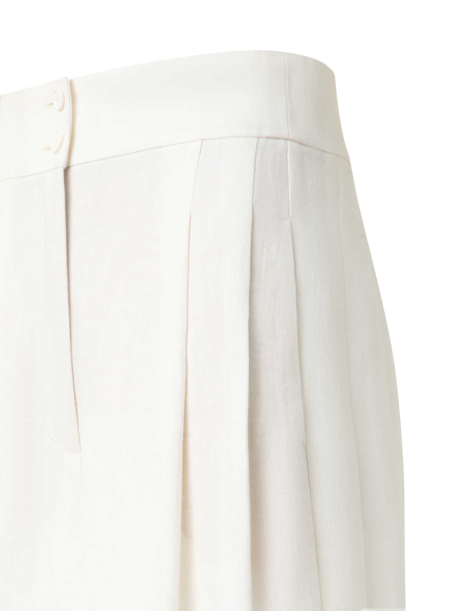 Designer Extra Weite Palazzo-Hose aus Leinen - Ecru - Weiss