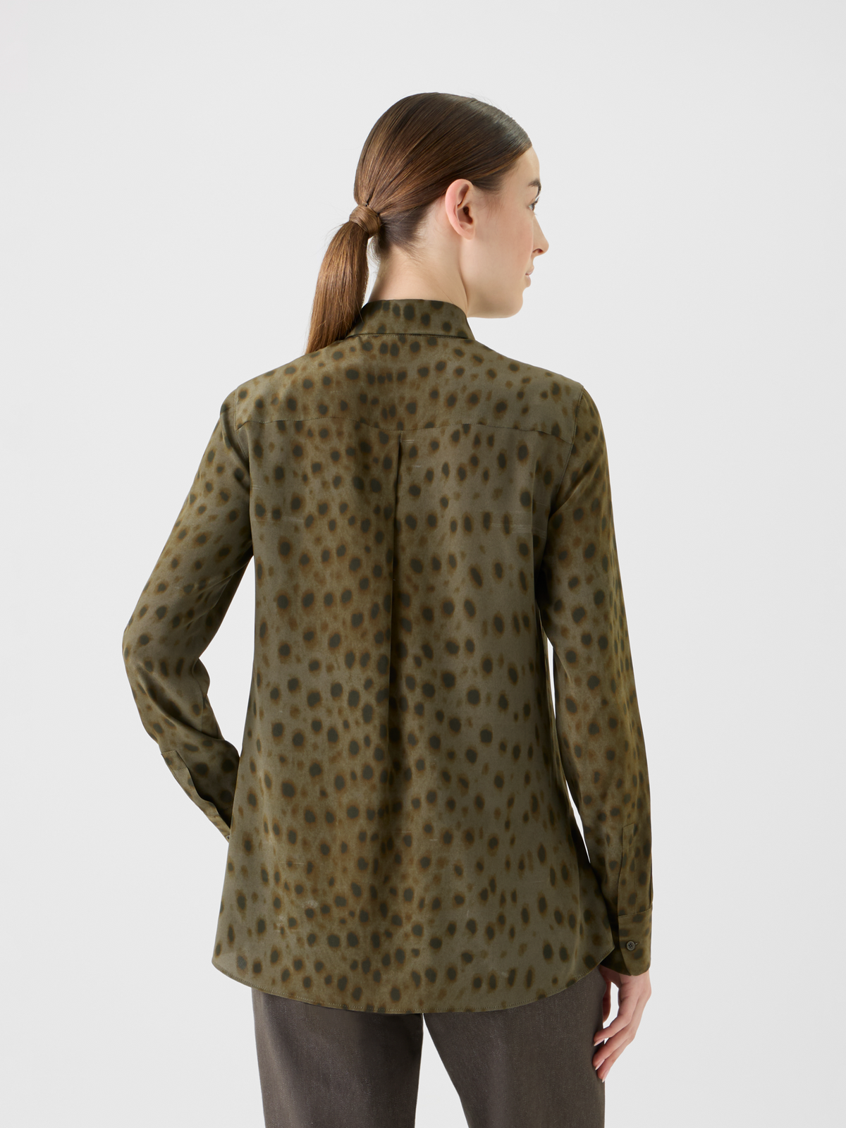Designer Seidenbluse im Leopard Print - Braun #editorial