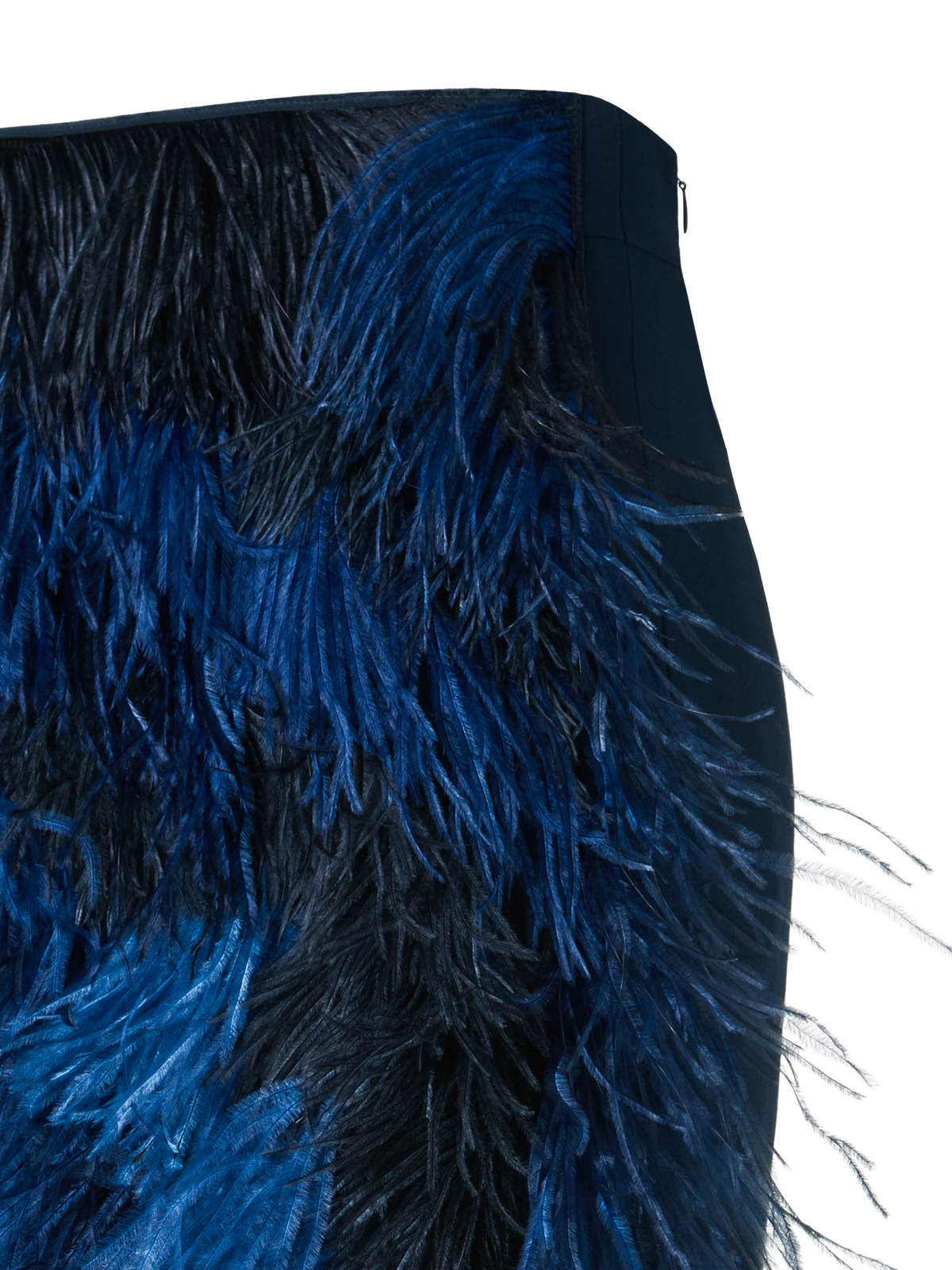 Designer Woll Doubleface Feathered Pencil Skirt - Dunkelblau - Blau - Bunt