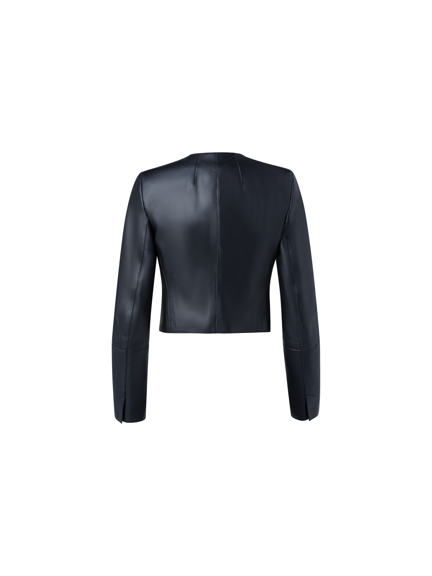 Designer Kurze Lederjacke - Dunkelblau - Blau