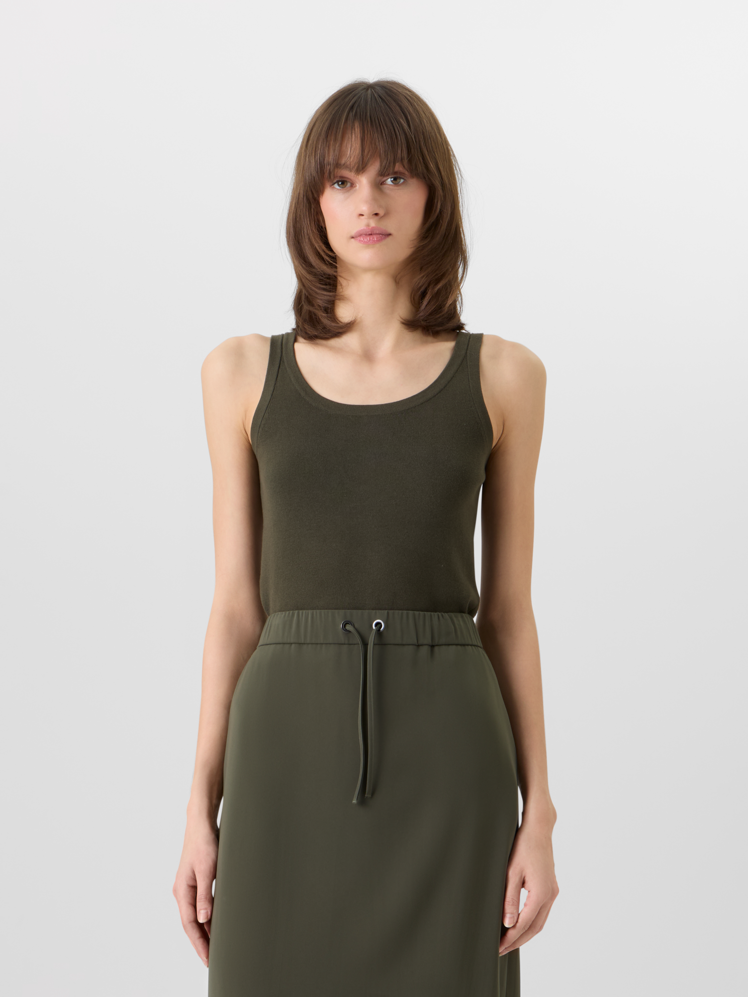 Designer Ärmelloses Stricktop aus Baumwolle - Grün 