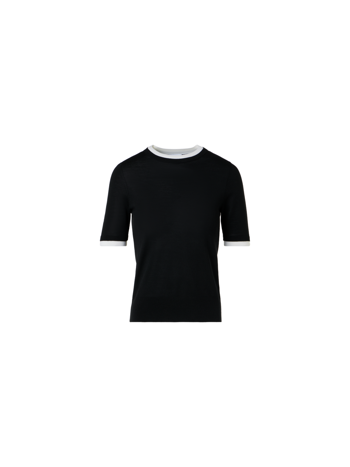 Designer Mehrlagiger Trompe-l’œil-Wollpullover - Schwarz - Ecru