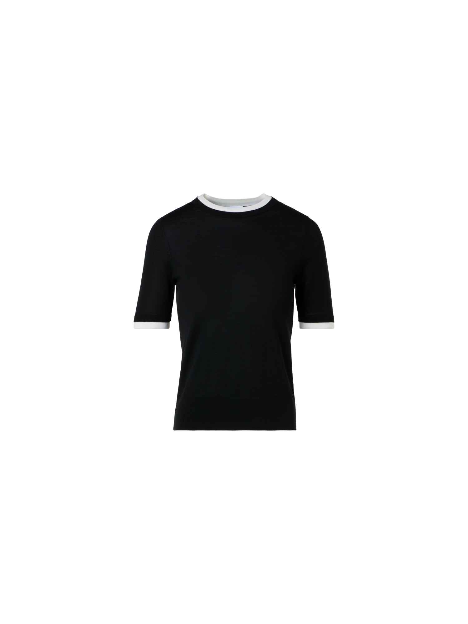 Designer Mehrlagiger Trompe-l’œil-Wollpullover - Schwarz - Ecru