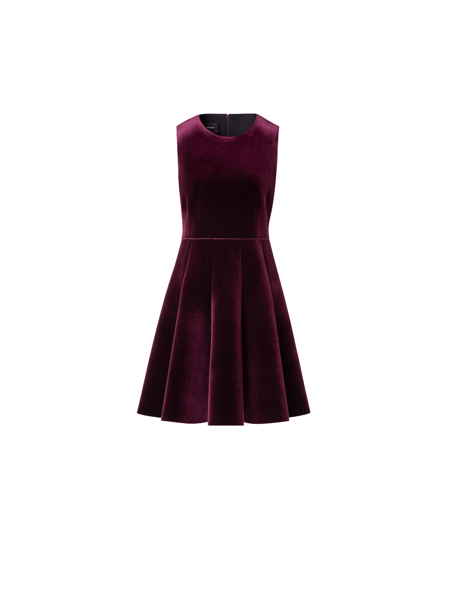 Designer Cocktail-Kleid aus Neopren-Samt in A-Linie - Rosa