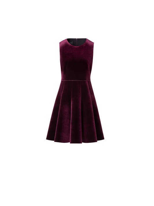 Designer Cocktail-Kleid aus Neopren-Samt in A-Linie - Rosa
