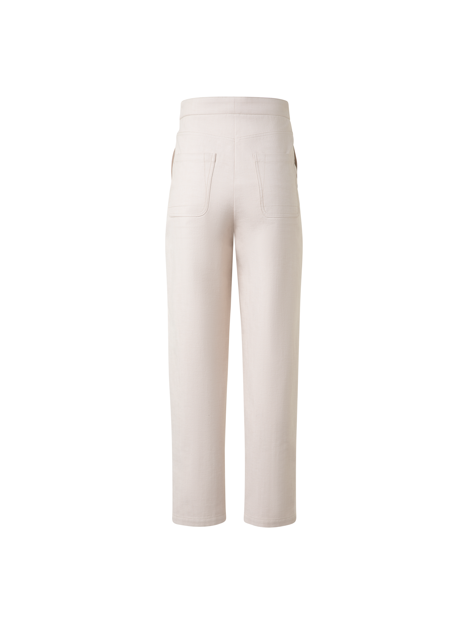 Designer Knöchellange Hose aus Baumwoll-Denim-Stretch - Beige