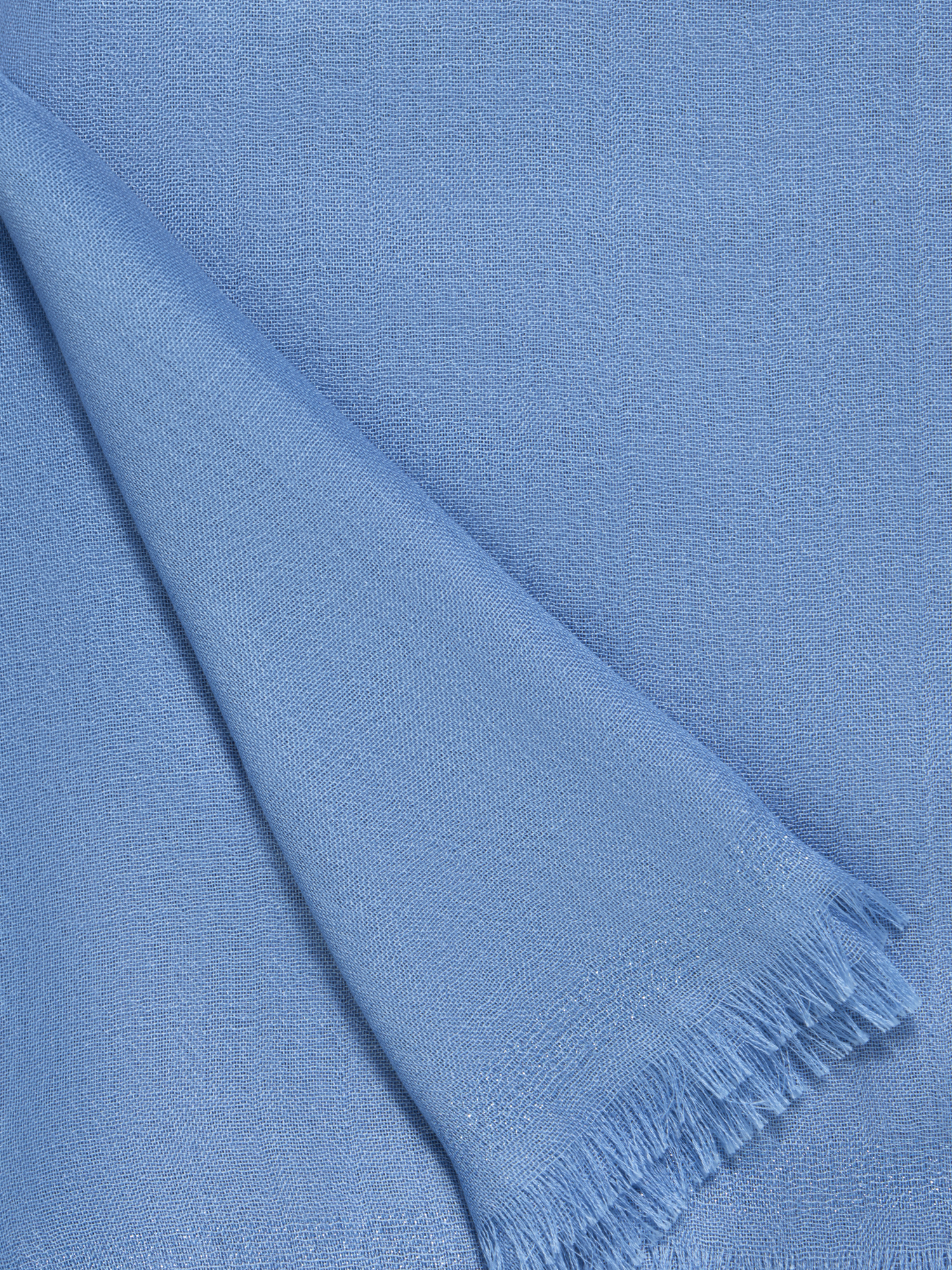 Designer Kaschmir-Seidenschal mit Lurex-Rahmen - Blau