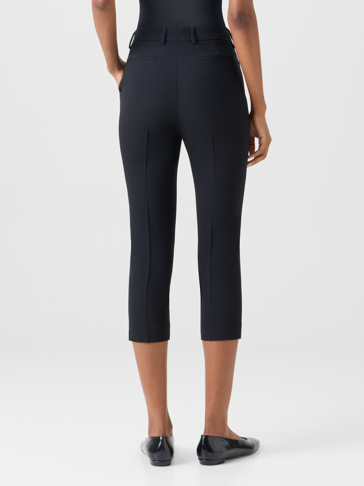 Designer Flavi schmale Caprihose aus Woll-Doubleface - Schwarz #editorial