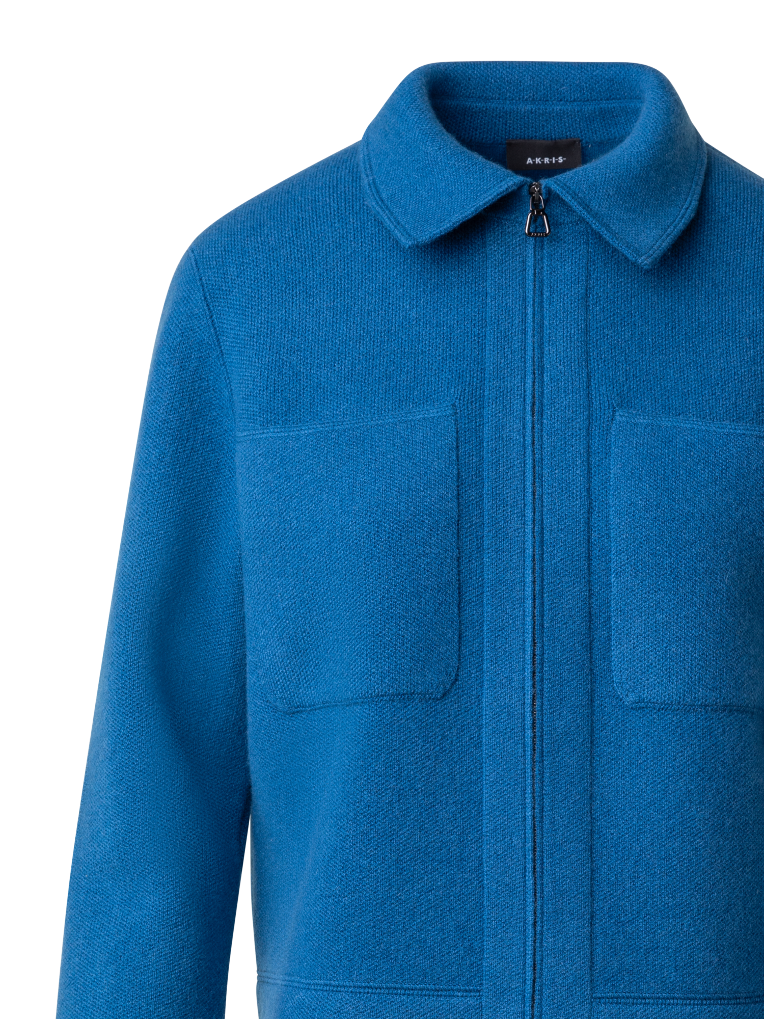 Designer Kurze Kaschmir-Strickjacke - Blau