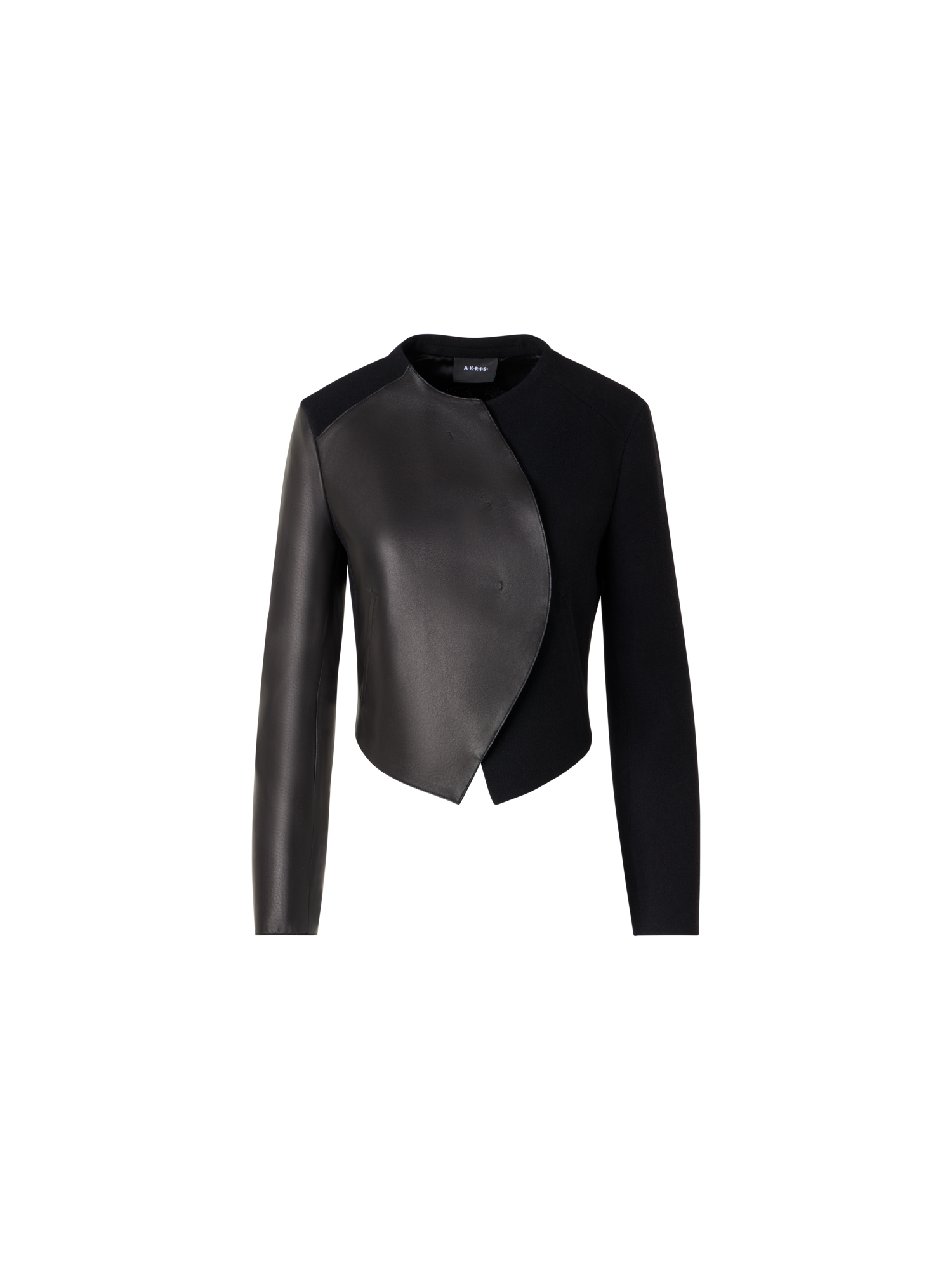 Designer Hynora Jacke aus Woll-Krepp-Doubleface - Schwarz